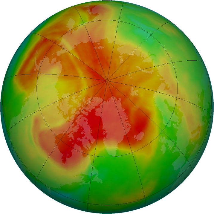 Arctic ozone map for 16 April 2014